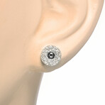 Roberto Coin Pois Moi 18K White Gold Diamond Stud Earrings // Store Display