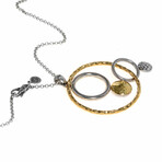 John Hardy Dot Hammered 18K Yellow Gold + Sterling Silver Pendant Necklace // 34"-36" // Store Display