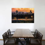 Denver Skyline From City Park III by Christopher Clark (12"H x 18"W x 1.5"D)