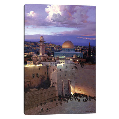 Jerusalem Sunset by Maher Morcos (18"H x 12"W x 1.5"D)