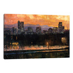 Denver Skyline From City Park III by Christopher Clark (12"H x 18"W x 1.5"D)