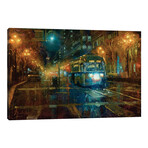 San Francisco Trolley At Night by Christopher Clark (12"H x 18"W x 1.5"D)