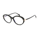 Women's Oval Blue-Light Blocking Glasses // Black