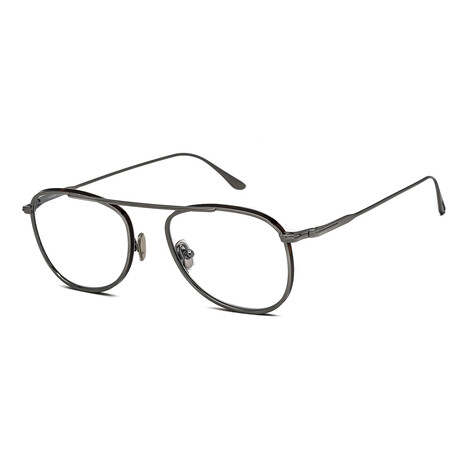 Men's Rounded Blue-Light Blocking Glasses // Shiny Clear Ruthenium