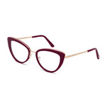 Women's Modern Cat-Eye Blue-Light Blocking Glasses // Fuchsia + Gold