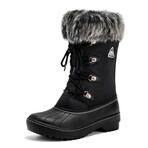 Aleader Women's Warm Faux Fur Lined Mid Calf Winter Snow Boots // Black (US: 5)