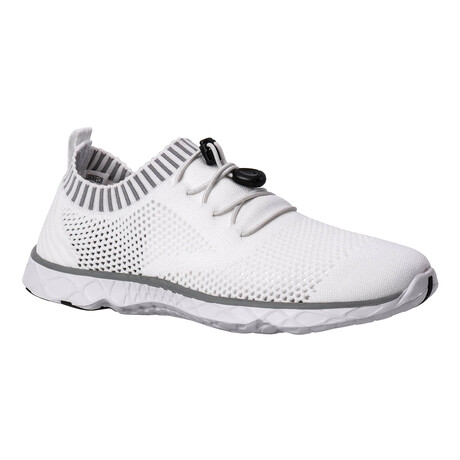 Aleader Men's Xdrain Classic Knit Water Shoes // White + Gray (US: 9.5)