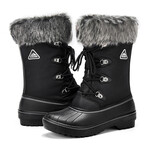 Aleader Women's Warm Faux Fur Lined Mid Calf Winter Snow Boots // Black (US: 9)