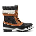 Aleader Women’s Fashion Waterproof Winter Snow Boots // Black + Camel (US: 8)