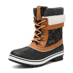 Aleader Women’s Fashion Waterproof Winter Snow Boots // Black + Camel (US: 6)