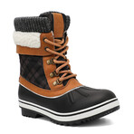 Aleader Women’s Fashion Waterproof Winter Snow Boots // Black + Camel (US: 8.5)