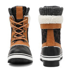 Aleader Women’s Fashion Waterproof Winter Snow Boots // Black + Camel (US: 8)