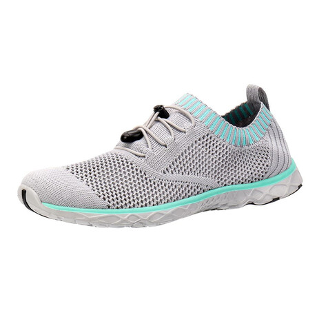 Aleader Women's Xdrain Classic Knit Water Shoes // Gray + Green (US: 5)