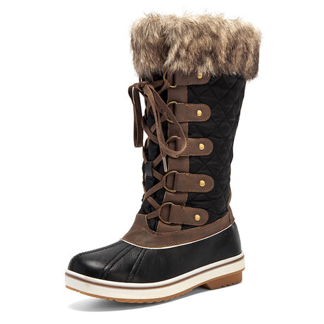 Aleader Women's Cold Weather Winter Boots // Black + Brown (US: 5)