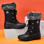 Aleader Women's Warm Faux Fur Lined Mid Calf Winter Snow Boots // Black (US: 9)