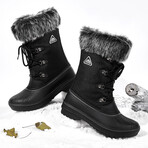 Aleader Women's Warm Faux Fur Lined Mid Calf Winter Snow Boots // Black (US: 9)