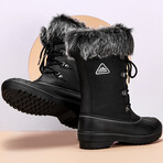 Aleader Women's Warm Faux Fur Lined Mid Calf Winter Snow Boots // Black (US: 5)