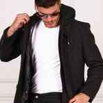 Lyon Overcoat // Diagonal Black (Small)