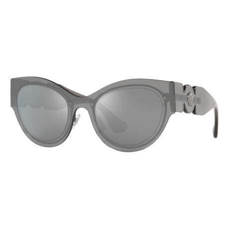 Versace Women's VE2234-10016G Sunglasses // Transparent Gray Mirror + Silver Mirror