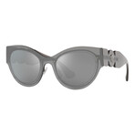 Versace Women's VE2234-10016G Sunglasses // Transparent Gray Mirror + Silver Mirror