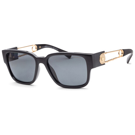 Versace Men's VE4412-GB1-81 Polarized Sunglasses // Black + Dark Gray