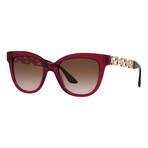 Versace Women's VE4394-388-13 Sunglasses // Bordeaux Crystal + Brown Gradient