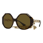 Versace // Women's VE4395-534673 Sunglasses // Havana + Dark Brown