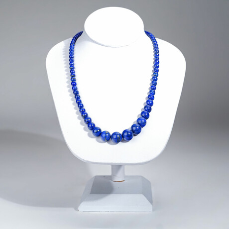 Genuine Beaded Lapis Lazuli Necklace // 6mm-16mm