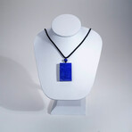 Genuine Round Lapis Lazuli Pendant with Black Cord // 30 g