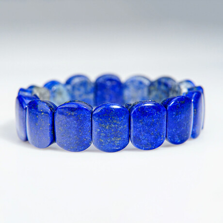Genuine Beaded Lapis Lazuli Stretch Bracelet // 8mm