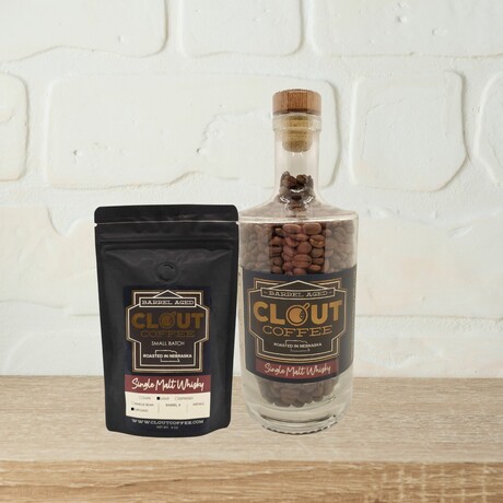 Single Malt Whisky Barrel Aged Coffee // 10oz Whole Bean Gift Bottle + 4oz Ground Bag