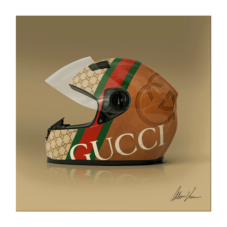 G Fabulous Helmet Frameless Free Floating Reverse Printed Tempered Art Glass Wall Art