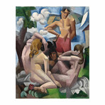 The Bathers 1912 // Roger de La Fresnaye (18"H x 15"W x 2"D)