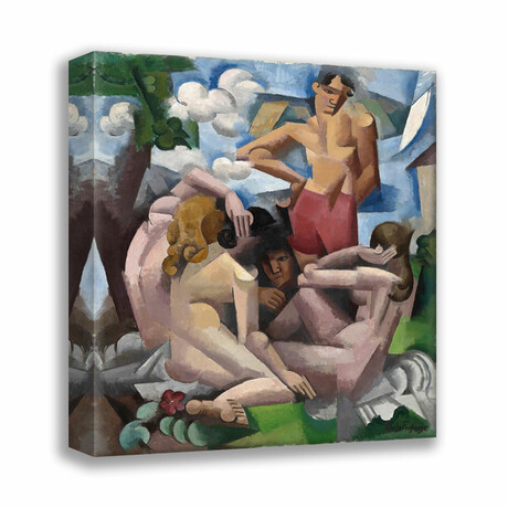 The Bathers 1912 // Roger de La Fresnaye (18"H x 15"W x 2"D)