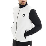 Leo Mock Neck Jacket // White + Black (XL)