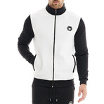 Leo Mock Neck Jacket // White + Black (XL)