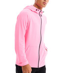 Kenny Solid Breathable Light Weight Zip Hoodie // Pink (L)