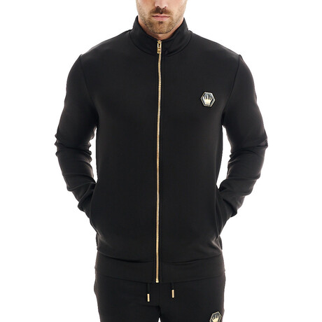 Eli Solid Mock Neck Jacket // Black (XS)