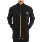 Eli Solid Mock Neck Jacket // Black (M)