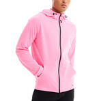 Kenny Solid Breathable Light Weight Zip Hoodie // Pink (L)