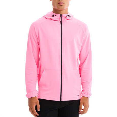 Kenny Solid Breathable Light Weight Zip Hoodie // Pink (XS)