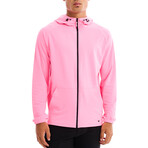 Kenny Solid Breathable Light Weight Zip Hoodie // Pink (L)