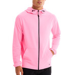 Kenny Solid Breathable Light Weight Zip Hoodie // Pink (L)