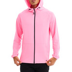 Kenny Solid Breathable Light Weight Zip Hoodie // Pink (L)
