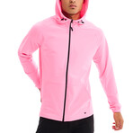 Kenny Solid Breathable Light Weight Zip Hoodie // Pink (L)