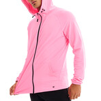 Kenny Solid Breathable Light Weight Zip Hoodie // Pink (L)