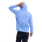 Kenny Solid Breathable Light Weight Zip Hoodie // Blue (M)