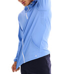 Kenny Solid Breathable Light Weight Zip Hoodie // Blue (M)