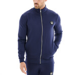 Eli Solid Mock Neck Jacket // Navy (S)