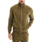 Eli Solid Mock Neck Jacket // Olive (XL)